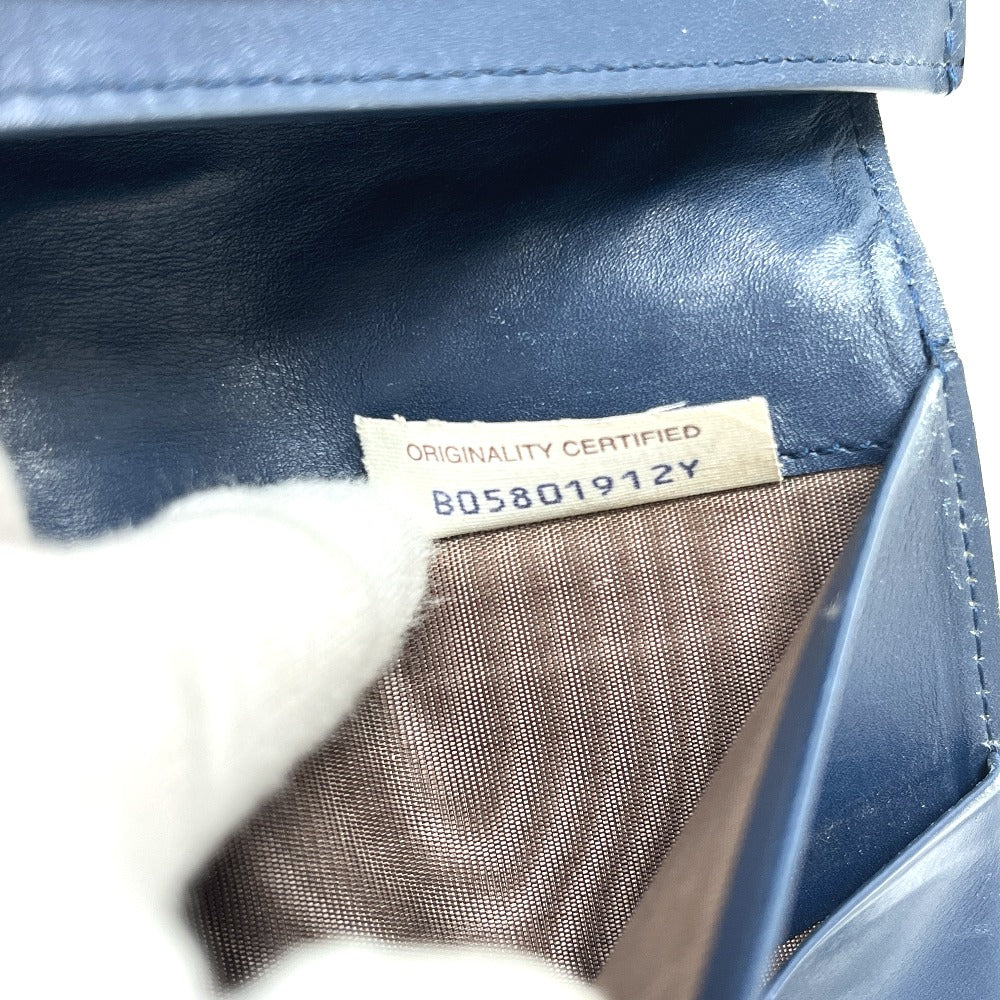 BOTTEGA VENETA 156819 イントレチャート 長財布 財布 ウォレット 2つ折り財布 レザー メンズ ブルー