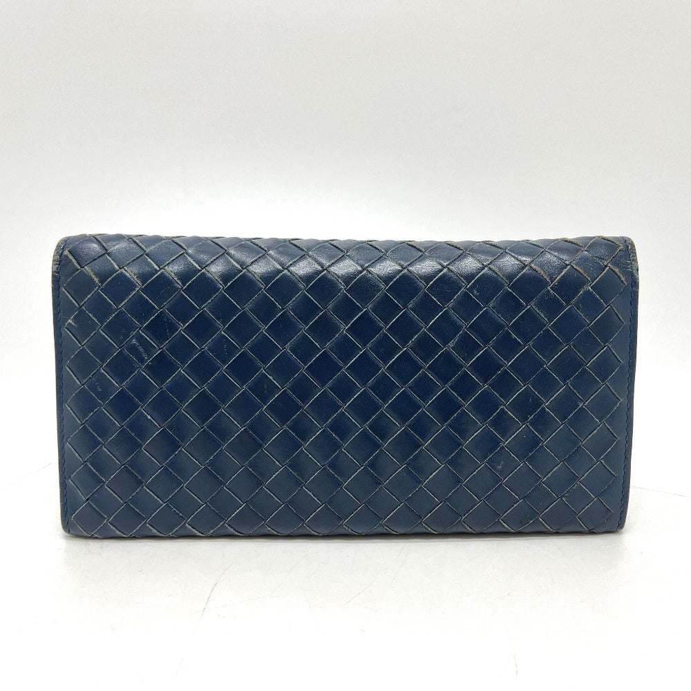 BOTTEGA VENETA 156819 イントレチャート 長財布 財布 ウォレット 2つ折り財布 レザー メンズ ブルー