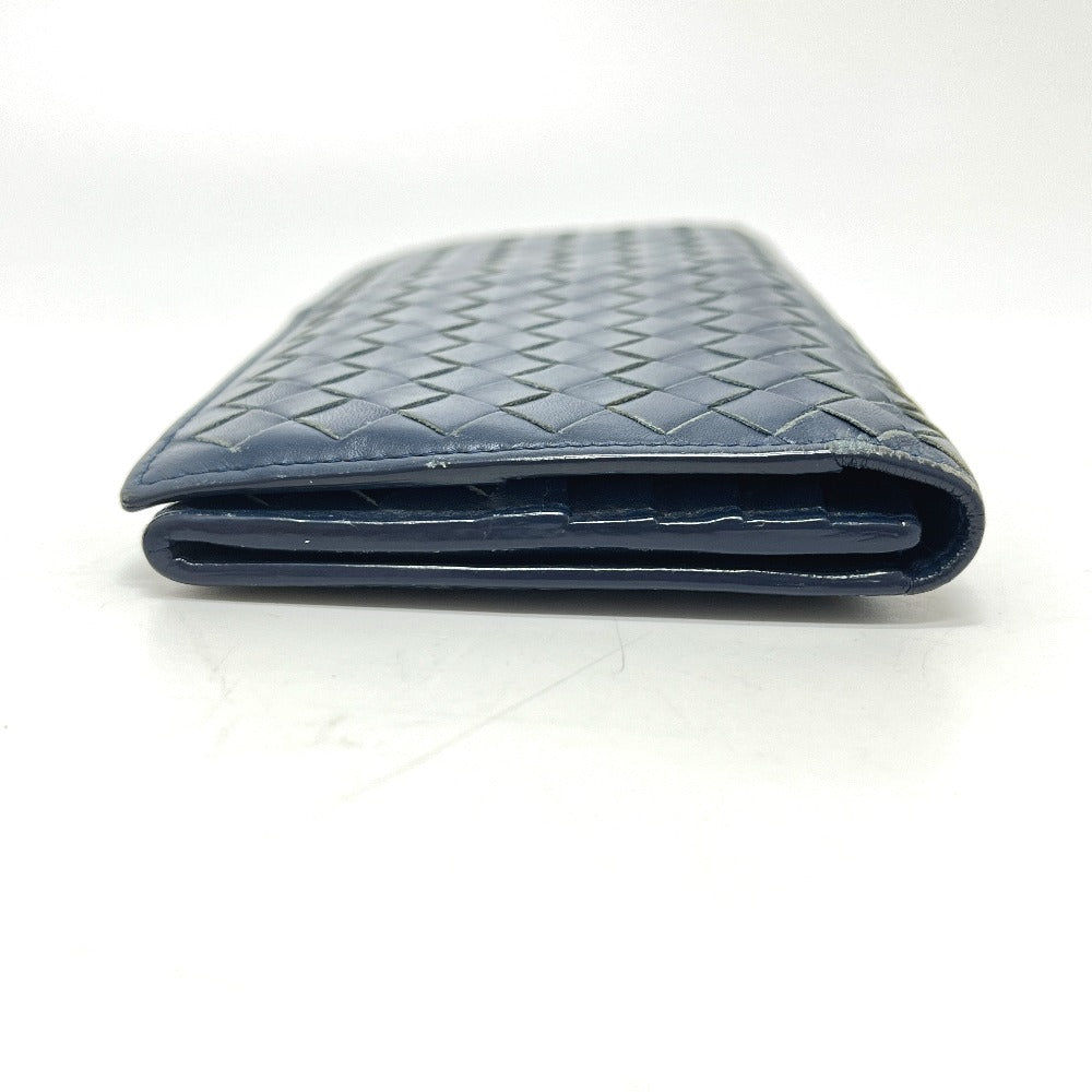 BOTTEGA VENETA 156819 イントレチャート 長財布 財布 ウォレット 2つ折り財布 レザー メンズ ブルー