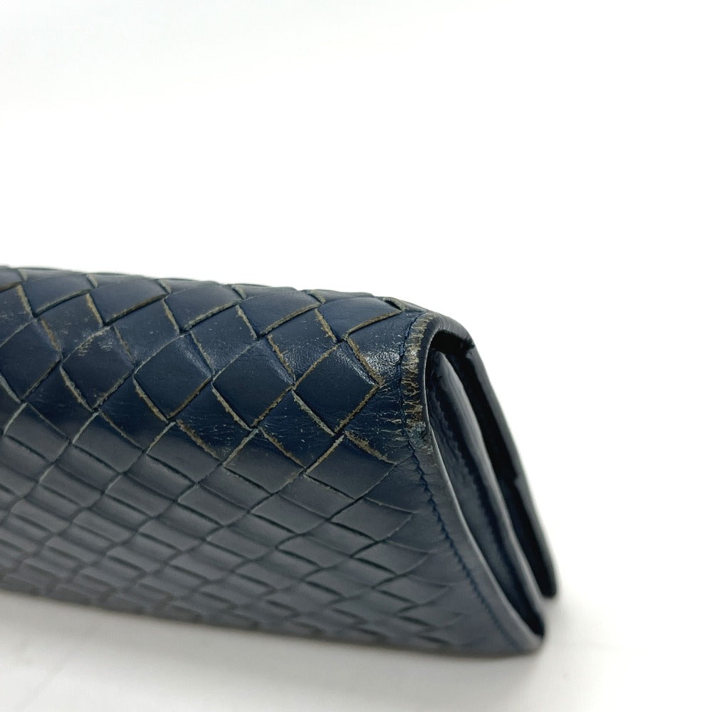 BOTTEGA VENETA 156819 イントレチャート 長財布 財布 ウォレット 2つ折り財布 レザー メンズ ブルー