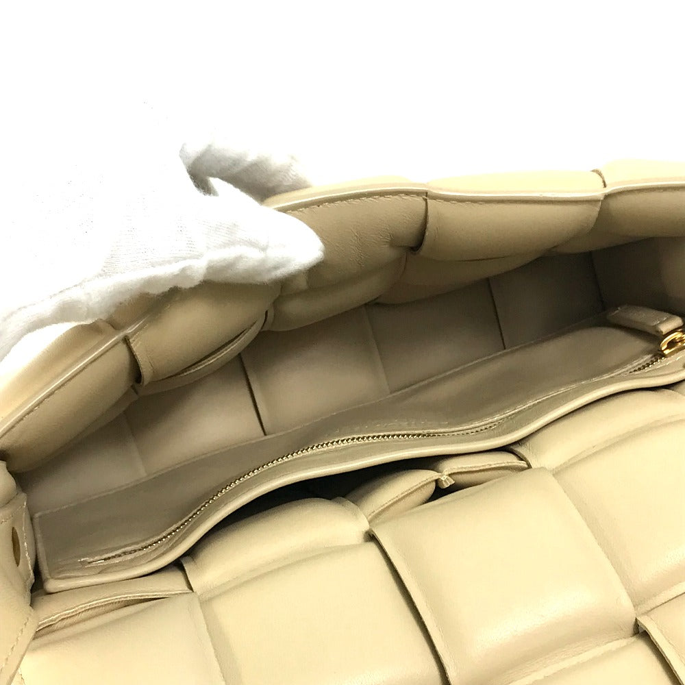 BOTTEGA VENETA 717506 Padded Cassette Shoulder Bag in Beige Leather