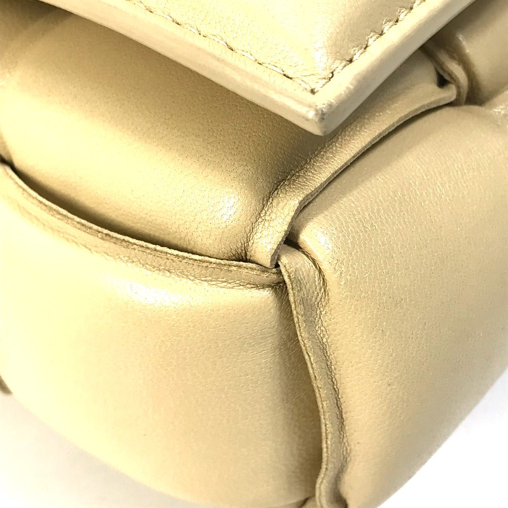 BOTTEGA VENETA 717506 Padded Cassette Shoulder Bag in Beige Leather