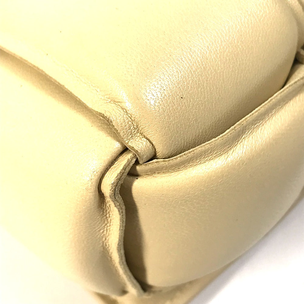 BOTTEGA VENETA 717506 Padded Cassette Shoulder Bag in Beige Leather