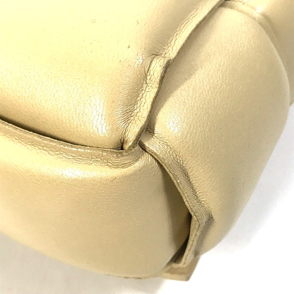 BOTTEGA VENETA 717506 Padded Cassette Shoulder Bag in Beige Leather