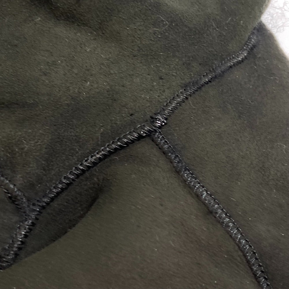 Lilidia Women's Shearling Fur Coat in Black and Dark Khaki