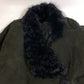 Lilidia Women's Shearling Fur Coat in Black and Dark Khaki