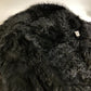 Lilidia Women's Shearling Fur Coat in Black and Dark Khaki