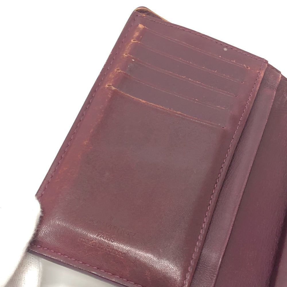 LOUIS VUITTON M91524 Portefeuille Viennois Clasp Bi-fold Wallet Monogram Vernis Women's Rouge Fauvist Wine Red