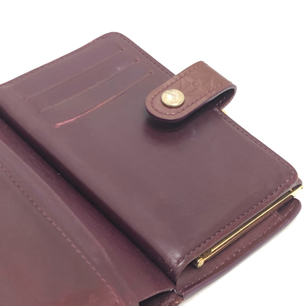 LOUIS VUITTON M91524 Portefeuille Viennois Clasp Bi-fold Wallet Monogram Vernis Women's Rouge Fauvist Wine Red