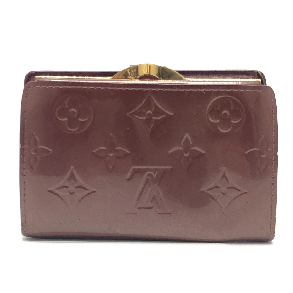 LOUIS VUITTON M91524 Portefeuille Viennois Clasp Bi-fold Wallet Monogram Vernis Women's Rouge Fauvist Wine Red