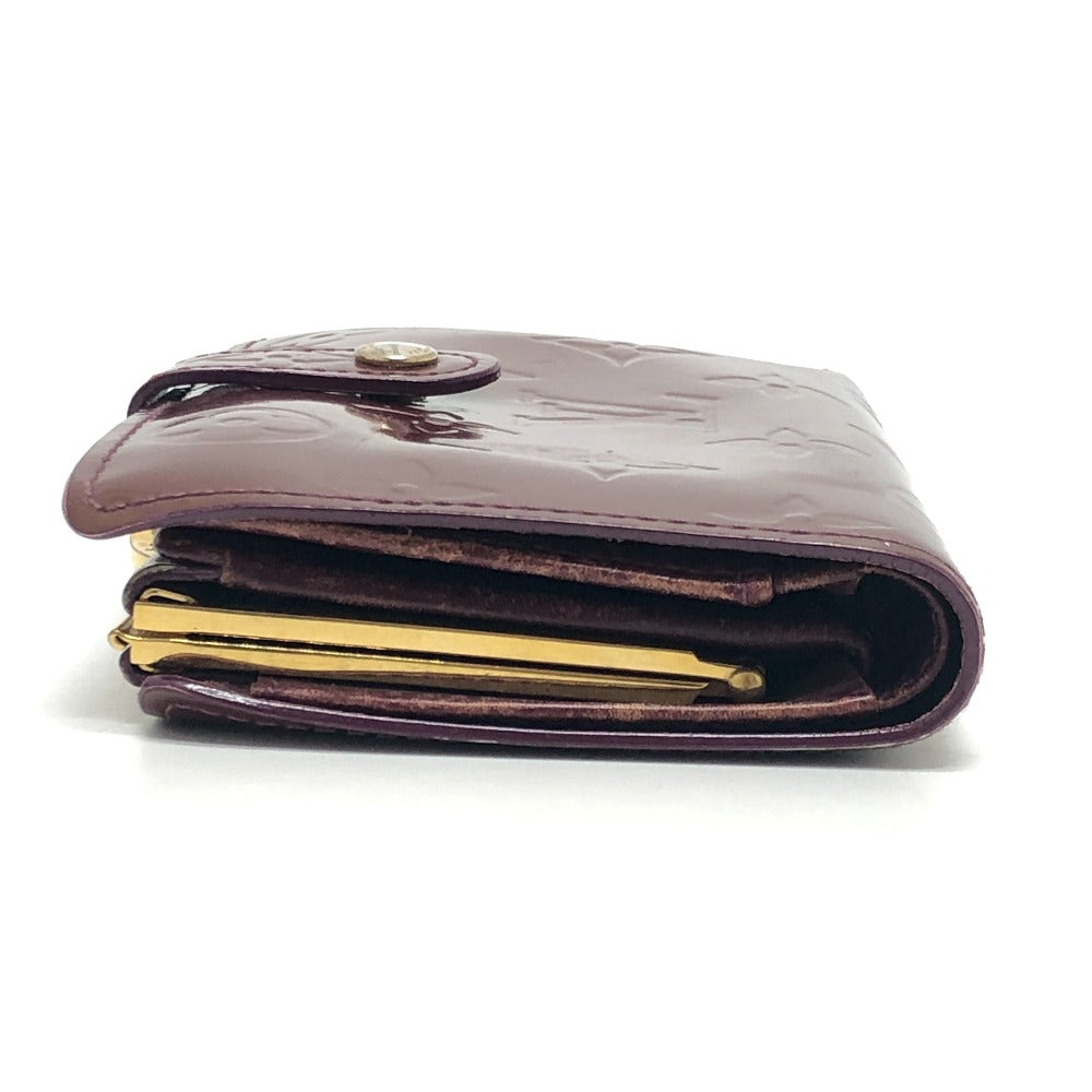 LOUIS VUITTON M91524 Portefeuille Viennois Clasp Bi-fold Wallet Monogram Vernis Women's Rouge Fauvist Wine Red