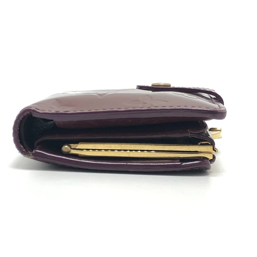 LOUIS VUITTON M91524 Portefeuille Viennois Clasp Bi-fold Wallet Monogram Vernis Women's Rouge Fauvist Wine Red