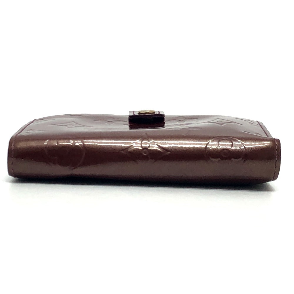 LOUIS VUITTON M91524 Portefeuille Viennois Clasp Bi-fold Wallet Monogram Vernis Women's Rouge Fauvist Wine Red