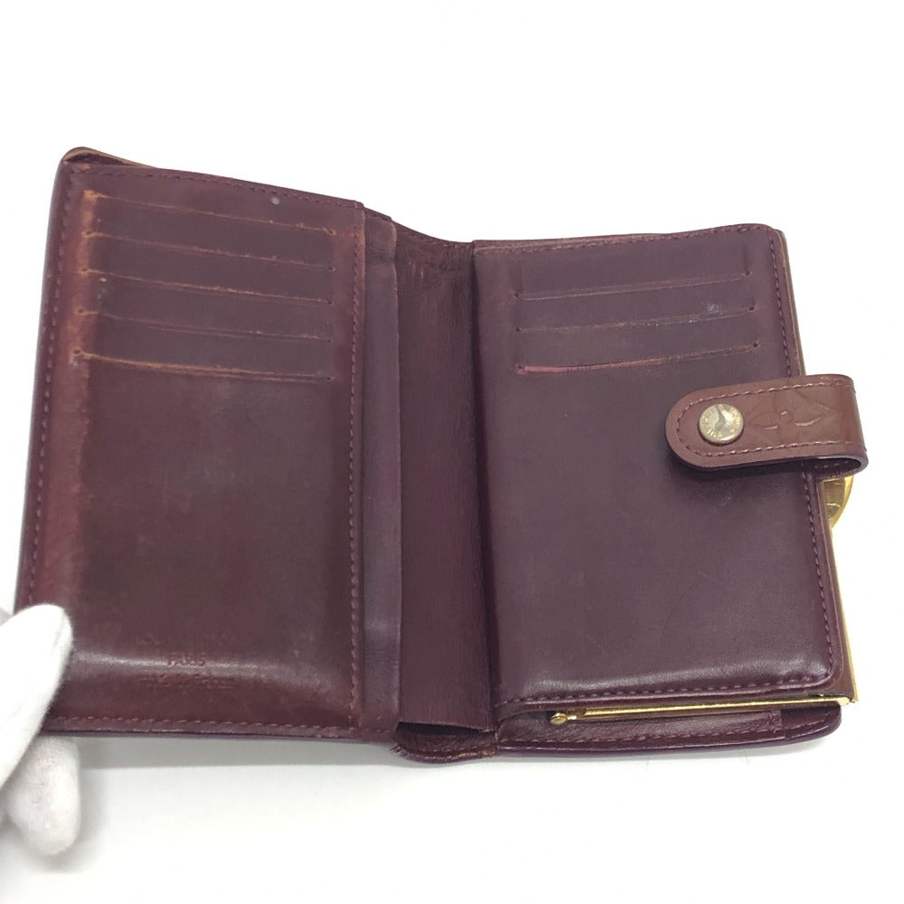 LOUIS VUITTON M91524 Portefeuille Viennois Clasp Bi-fold Wallet Monogram Vernis Women's Rouge Fauvist Wine Red
