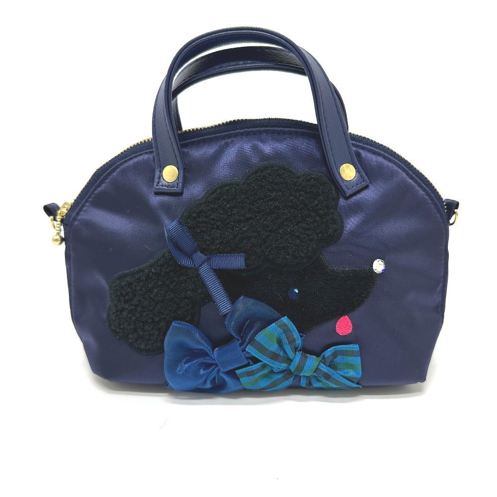 familia Bibiy x Familia Bibby Collaboration Mini bag with poodle and ribbon design. Hand Bag Canvas blue Used