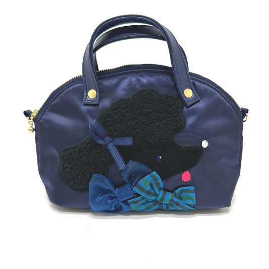 familia Bibiy x Familia Bibby Collaboration Mini bag with poodle and ribbon design. Hand Bag Canvas blue Used