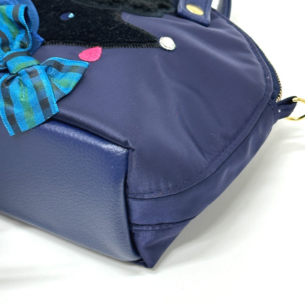 familia Bibiy x Familia Bibby Collaboration Mini bag with poodle and ribbon design. Hand Bag Canvas blue Used