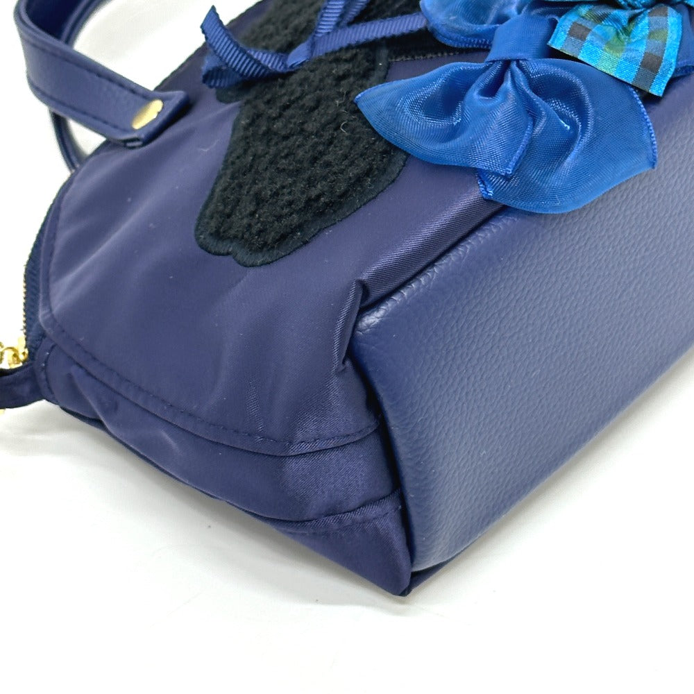 familia Bibiy x Familia Bibby Collaboration Mini bag with poodle and ribbon design. Hand Bag Canvas blue Used