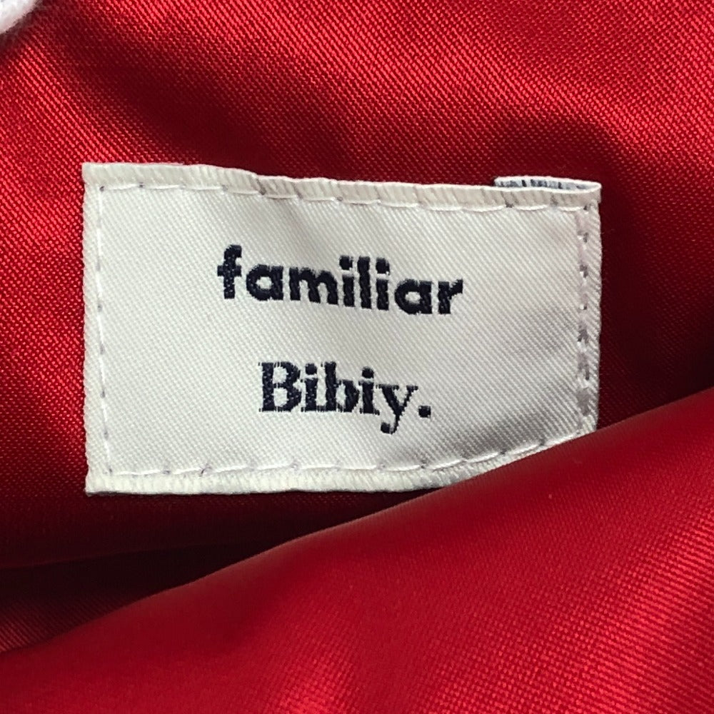 770093 XF Bibiy×ファミリア ビビィコラボ ミニバッグ カバン プードル チェック ハンドバッグ ナイロン レディース ホワイト