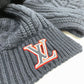 LOUIS VUITTON MP2866 LV Logo Echarpe LV Cable Wool Scarf, Unisex, Navy