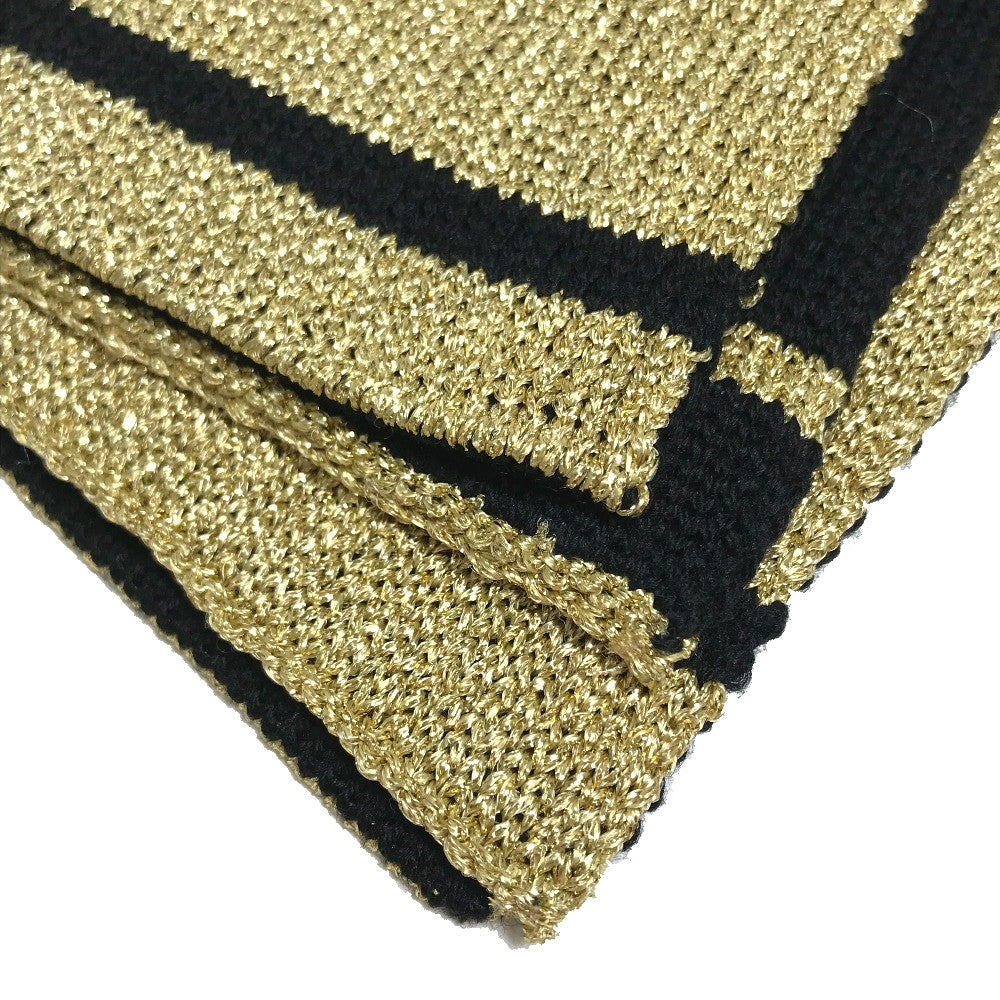 LOUIS VUITTON M76167 Echarpe Glitter Wool Scarf for Women, Gold and Black