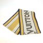 LOUIS VUITTON Striped Scarf with Logo, Wool, Women's, Beige and Brown