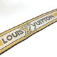 LOUIS VUITTON Striped Scarf with Logo, Wool, Women's, Beige and Brown