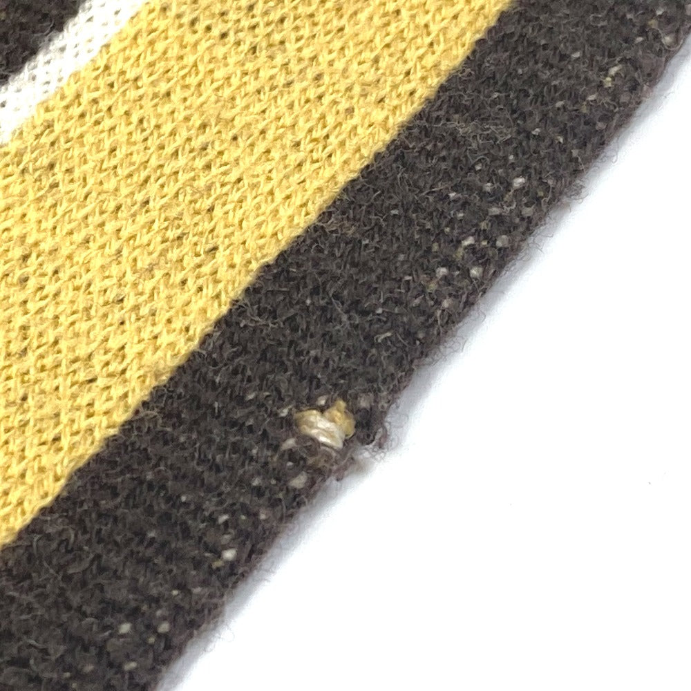 LOUIS VUITTON Striped Scarf with Logo, Wool, Women's, Beige and Brown