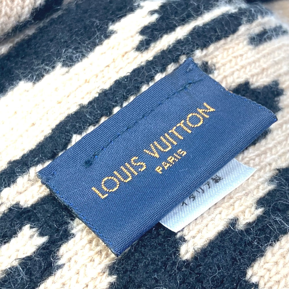LOUIS VUITTON M74049 Leopard Print Snood with LV Leogram Sequins, Wool Scarf, Women's, Brown