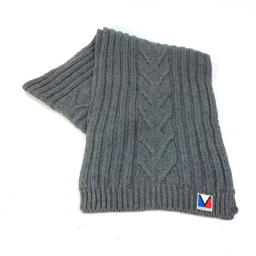 LOUIS VUITTON M75369 Echarpe Climber V Wool Scarf, Women's, Gray