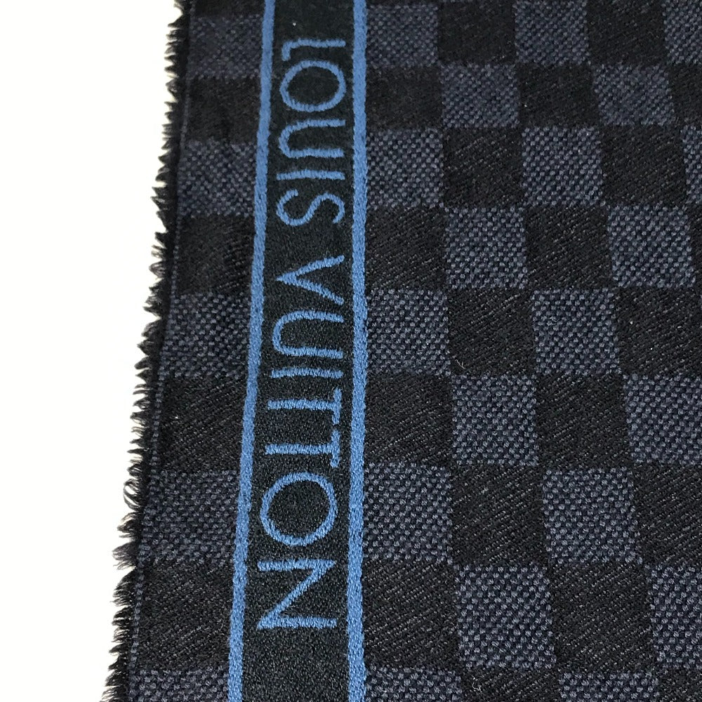 LOUIS VUITTON M70338 エシャルプ メサジェ フリンジ マフラー ウール メンズ ネイビー