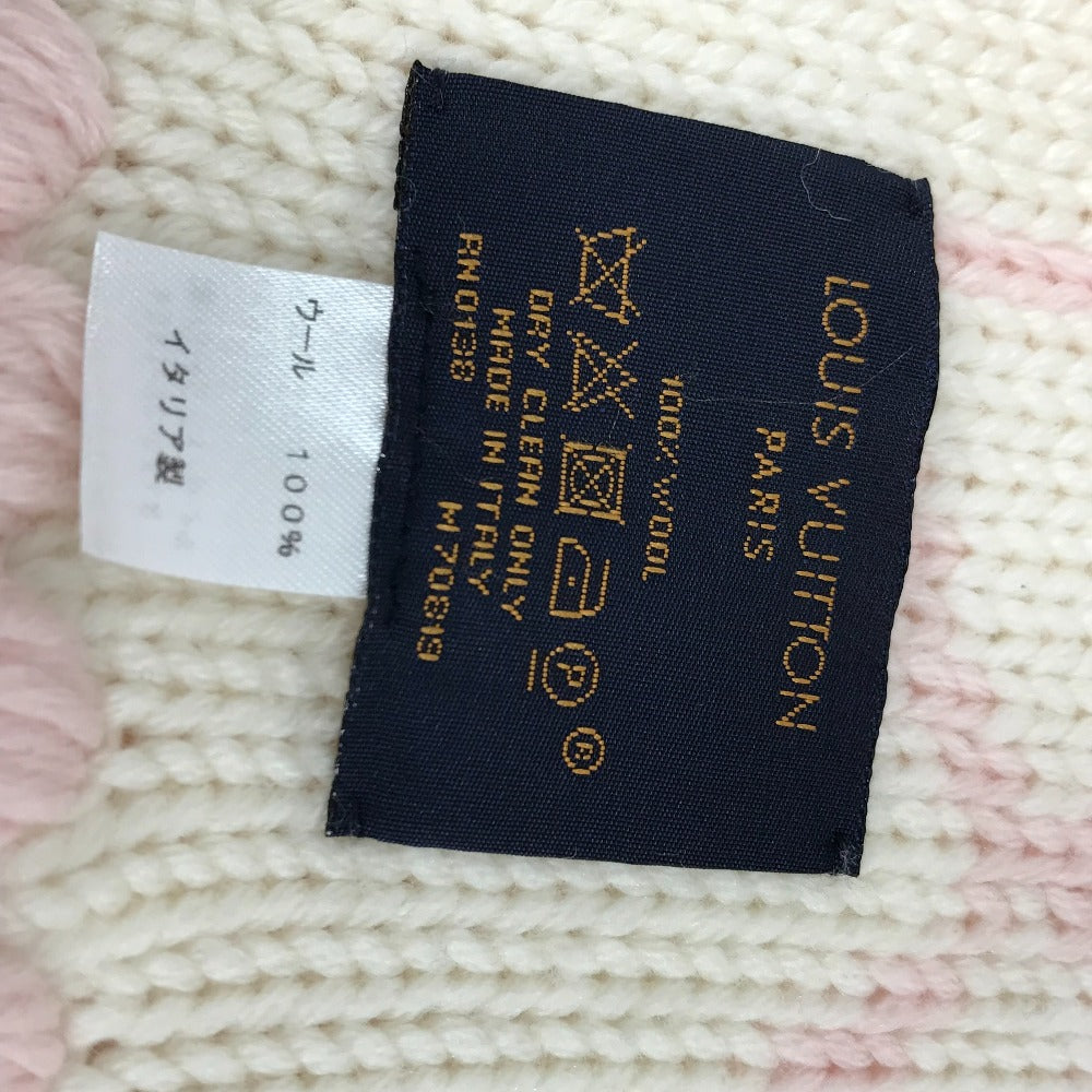 LOUIS VUITTON M70819 エシャルプ モーニング マフラー フリンジ マフラー ウール レディース ピンク