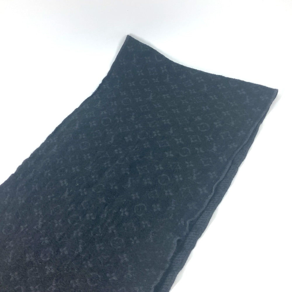 LOUIS VUITTON M70520 モノグラム エシャルプクラシック フリンジ マフラー ウール メンズ ノワール ブラック