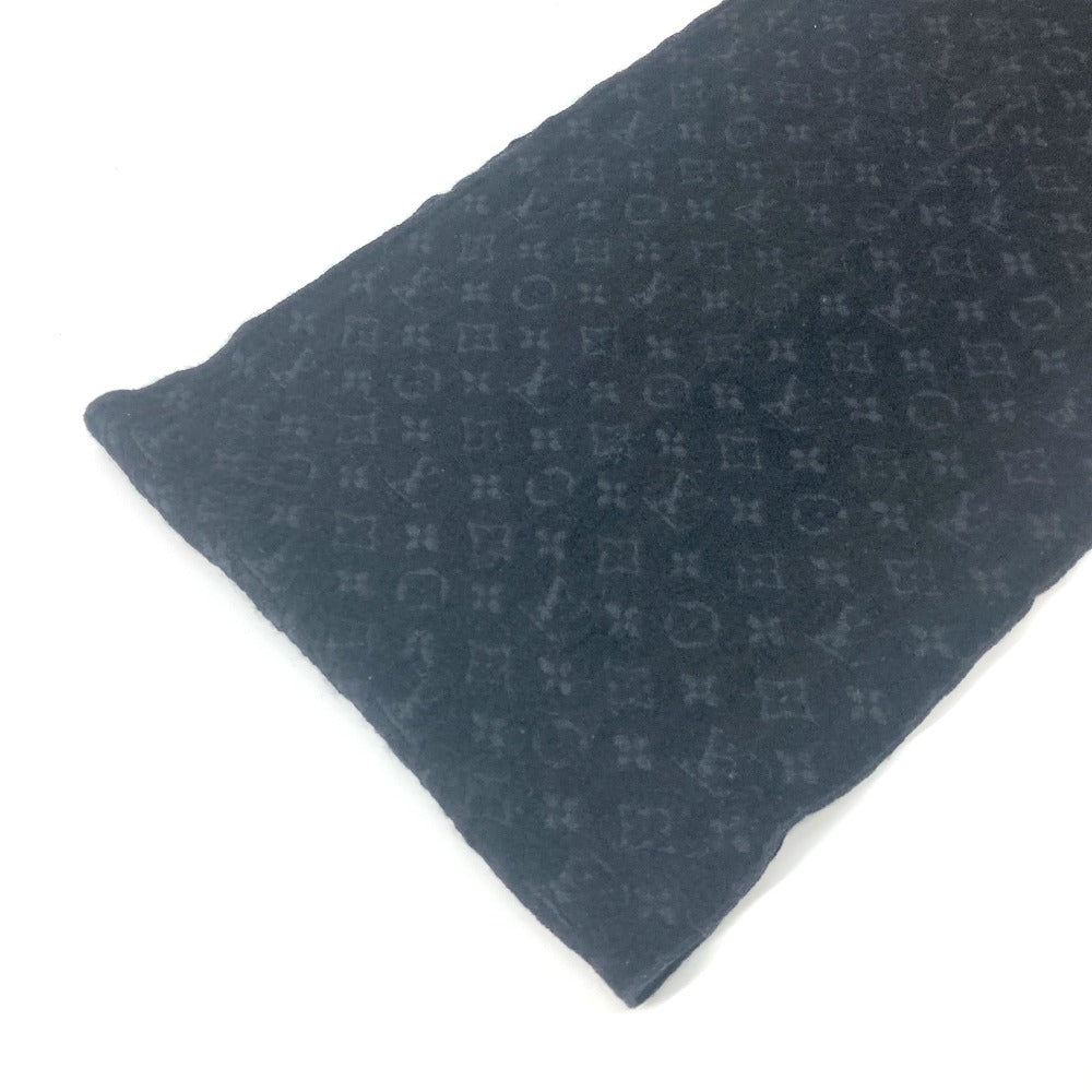 LOUIS VUITTON M70520 モノグラム エシャルプクラシック フリンジ マフラー ウール メンズ ノワール ブラック