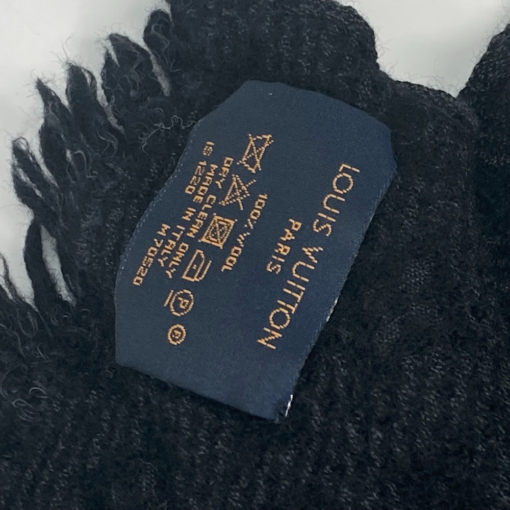 LOUIS VUITTON M70520 モノグラム エシャルプクラシック フリンジ マフラー ウール メンズ ノワール ブラック