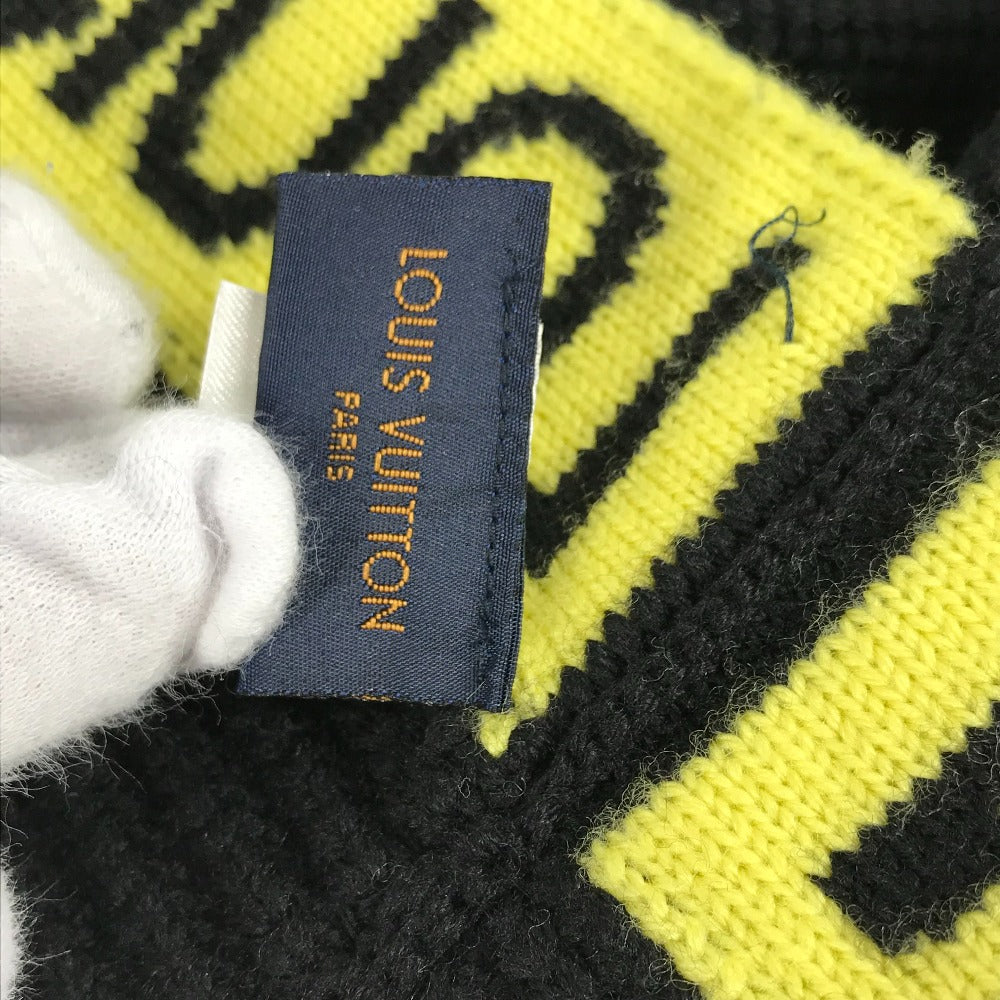 LOUIS VUITTON MP2238 スヌード ロゴ バイカラー マフラー ウール メンズ ブラック