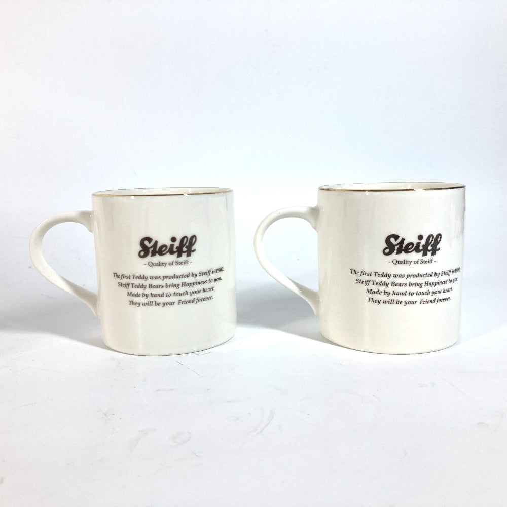 LOUIS VUITTON テディベア モチーフ クマ シュタイフ Steiff モノグラム ペア 2客 セット 食器 コップ マグカップ 陶器 レディース ホワイト
