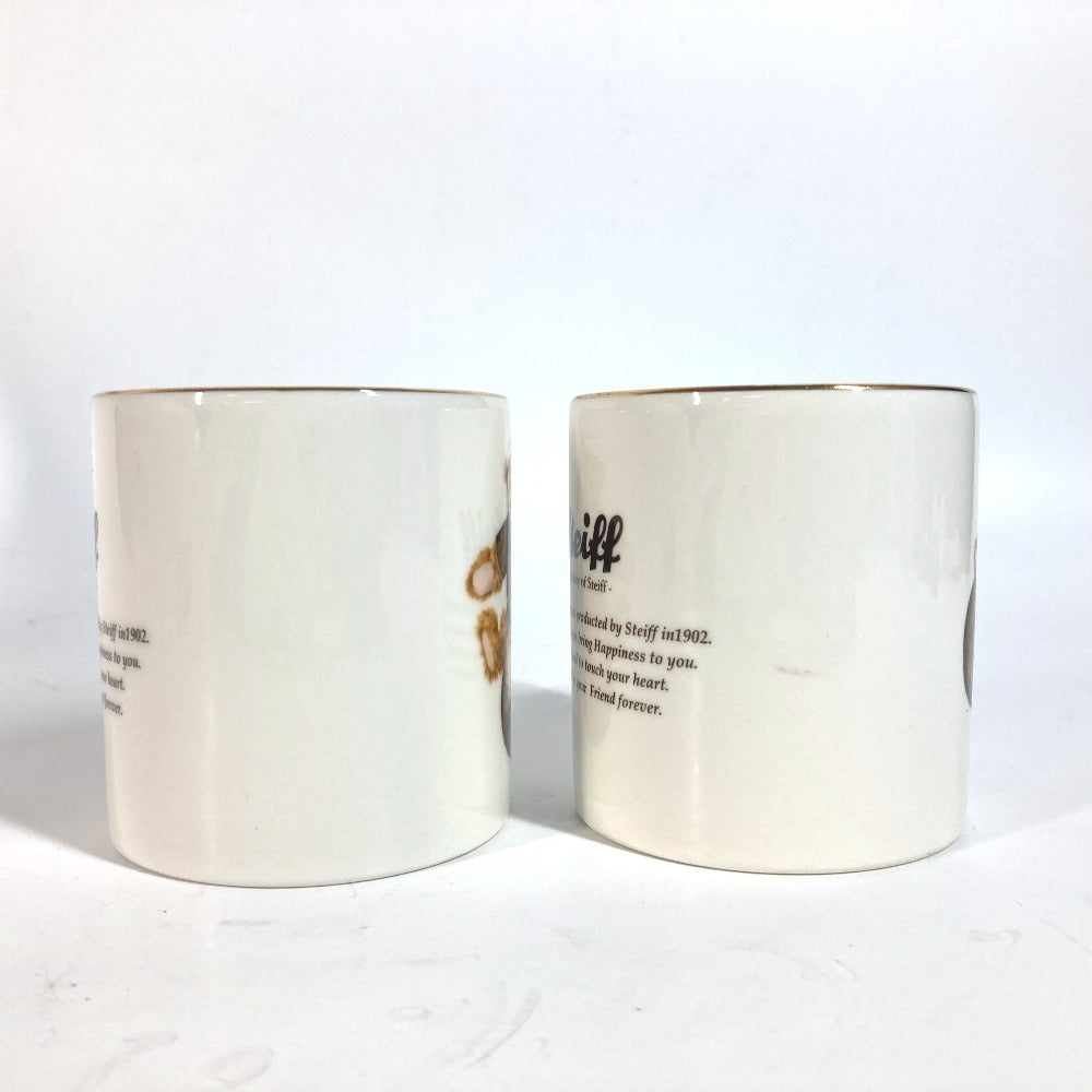 LOUIS VUITTON テディベア モチーフ クマ シュタイフ Steiff モノグラム ペア 2客 セット 食器 コップ マグカップ 陶器 レディース ホワイト