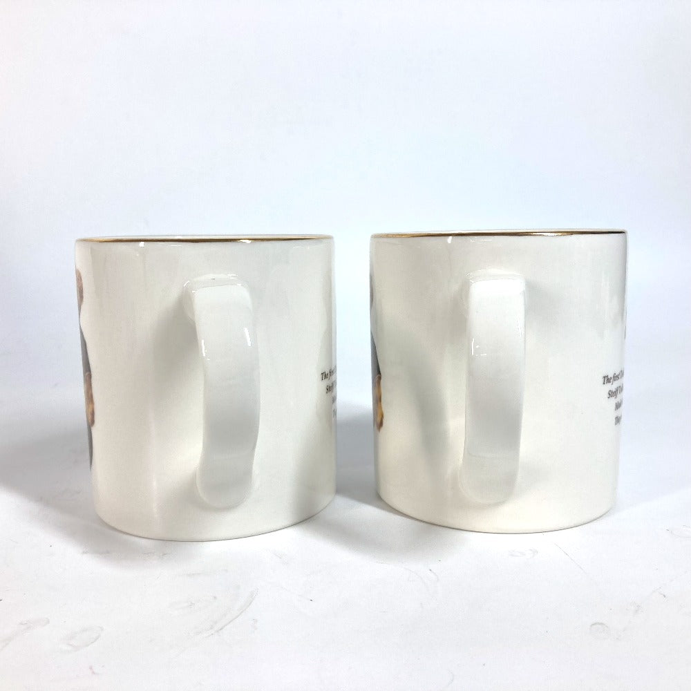 LOUIS VUITTON テディベア モチーフ クマ シュタイフ Steiff モノグラム ペア 2客 セット 食器 コップ マグカップ 陶器 レディース ホワイト