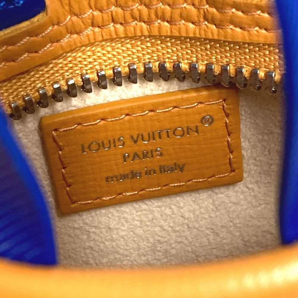 LOUIS VUITTON M02699 LV Logo Bag Charm - LV Mini Shopper Wallet, Coin Purse, Pouch, Keychain, Leather, Unisex, Orange