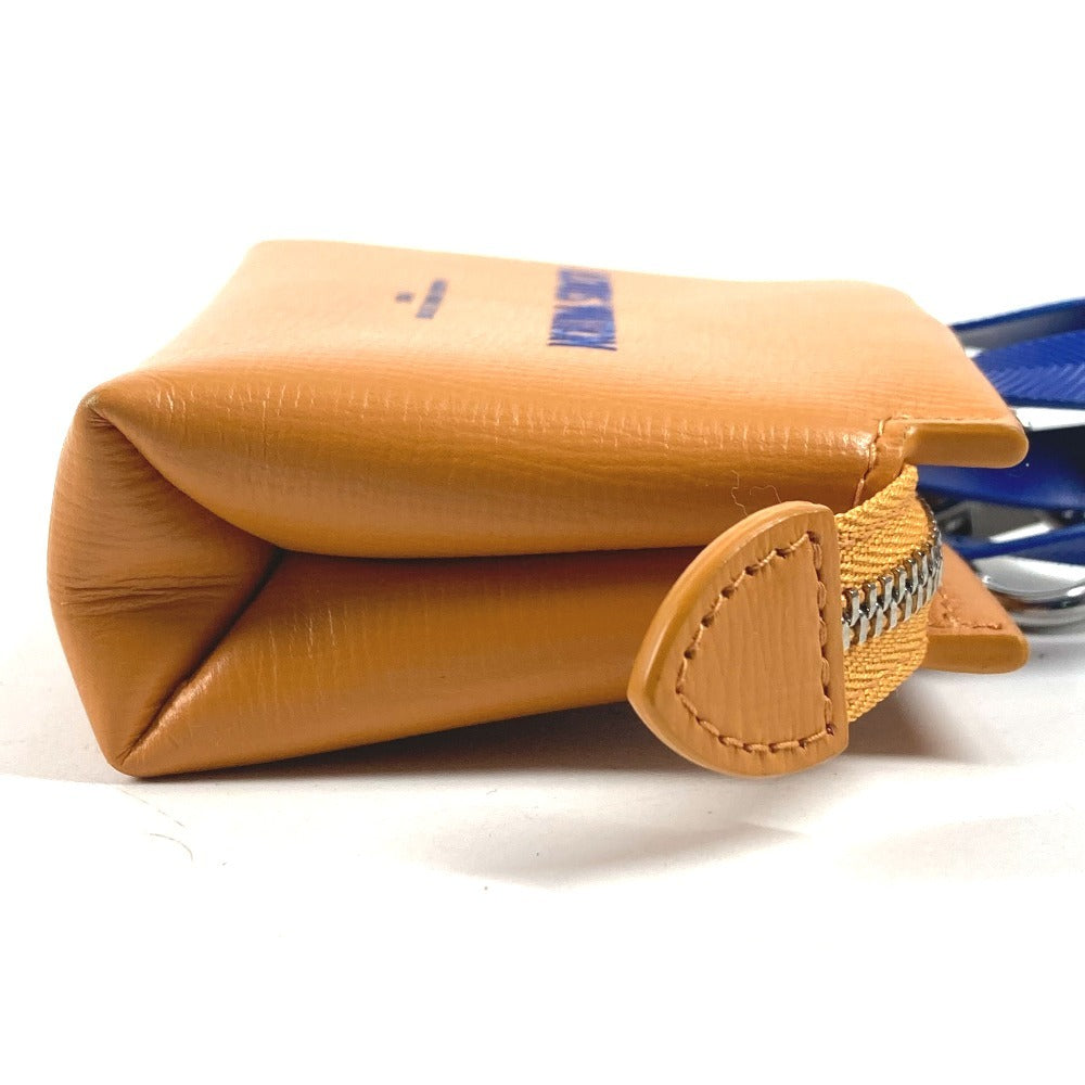 LOUIS VUITTON M02699 LV Logo Bag Charm - LV Mini Shopper Wallet, Coin Purse, Pouch, Keychain, Leather, Unisex, Orange