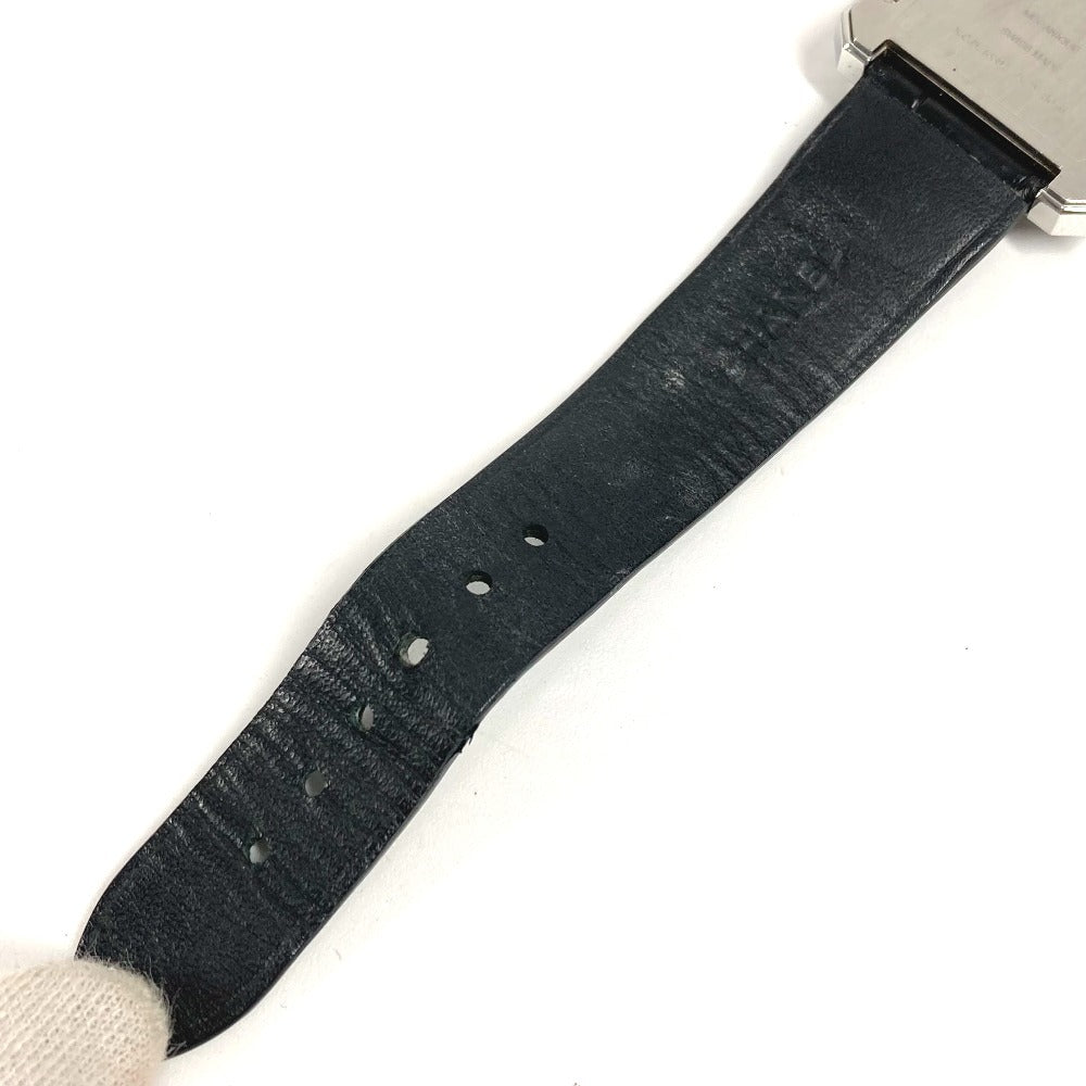 CHANEL H5319 Boyfriend Logo Watch with Leather Strap, Unisex, Black