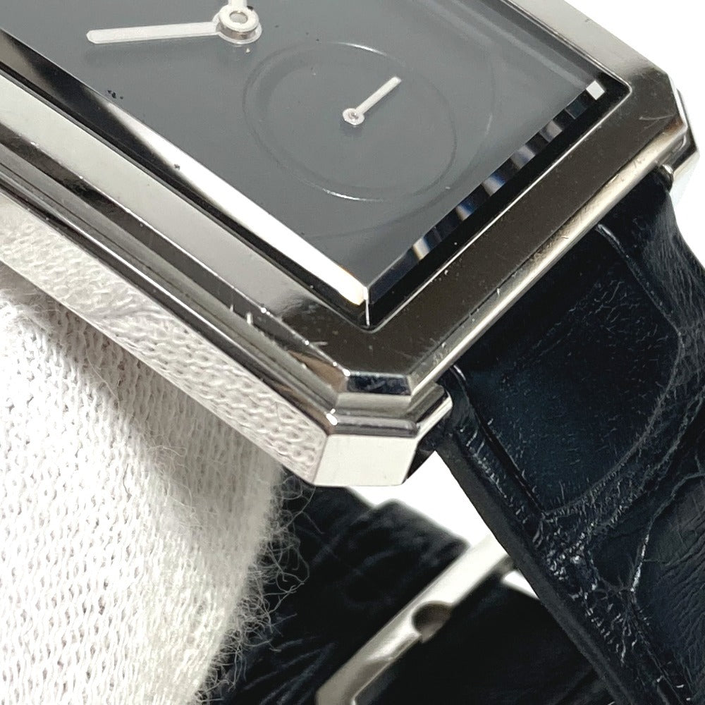 CHANEL H5319 Boyfriend Logo Watch with Leather Strap, Unisex, Black