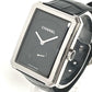 CHANEL H5319 Boyfriend Logo Watch with Leather Strap, Unisex, Black