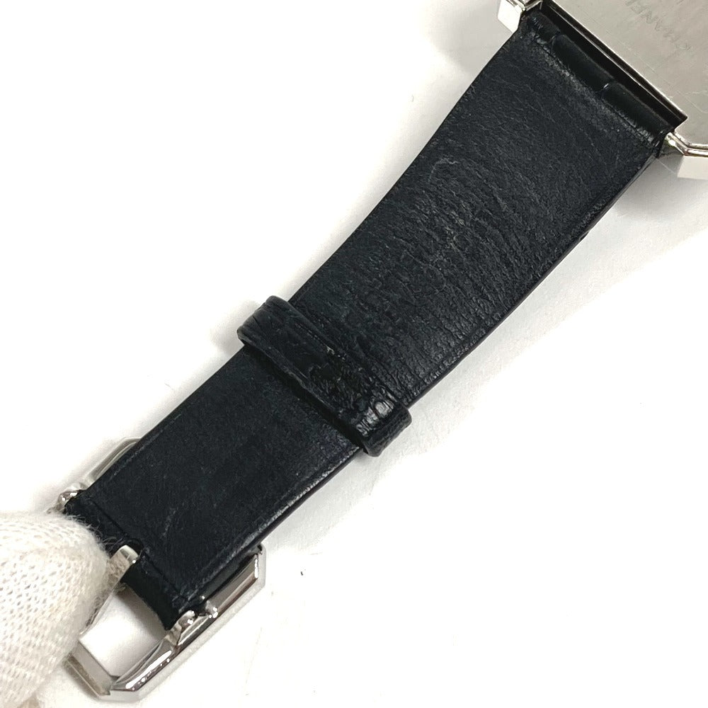 CHANEL H5319 Boyfriend Logo Watch with Leather Strap, Unisex, Black