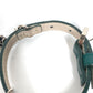 BVLGARI ブルガリブルガリ ロゴ 5 アイコン チャーム バングル アクセサリー ブレスレット レザー メンズ グリーン