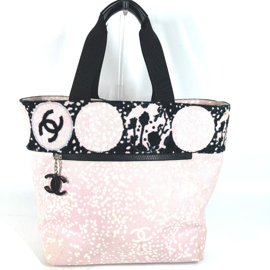 CHANEL ハイサマー パイル ラージ CC ココマーク トートバッグ カバン 肩掛け ショルダーバッグ コットン レディース ピンク