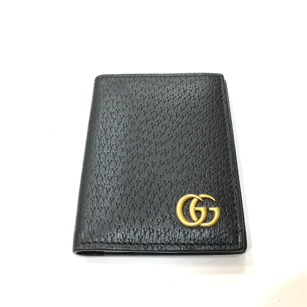 GUCCI 428737 GGマーモント ICケース 名刺入れ カードケース レザー レディース ブラック
