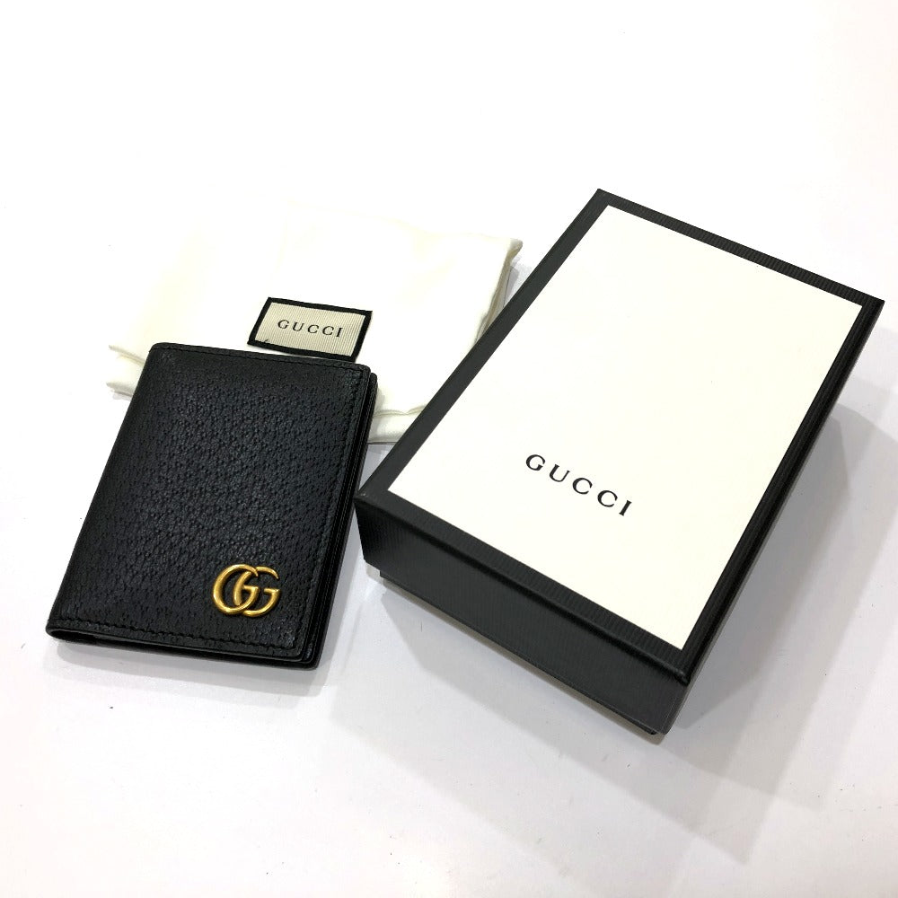 GUCCI 428737 GGマーモント ICケース 名刺入れ カードケース レザー レディース ブラック