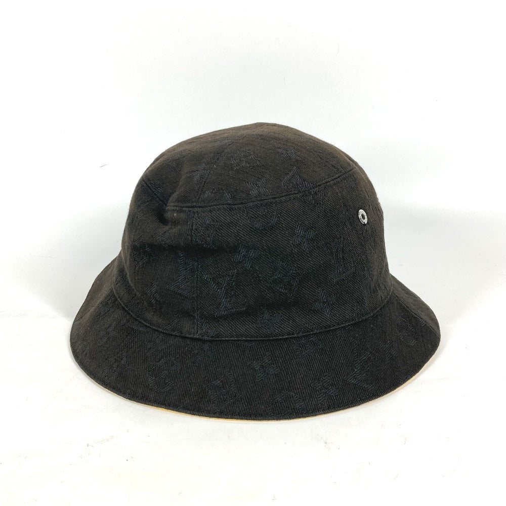 LOUIS VUITTON M76209 ハット帽 帽子 バケットハット ボブハット シャポー・モノグラムデニム ハット コットン メンズ ブラック